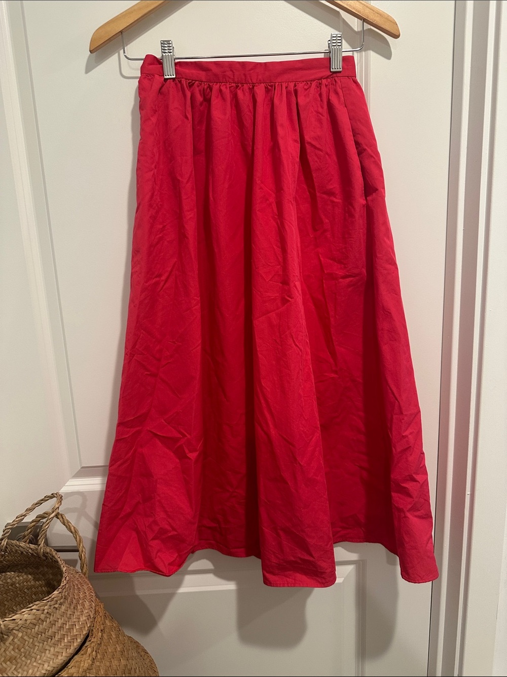 Women's Hot pink A-Line Midi Skirt